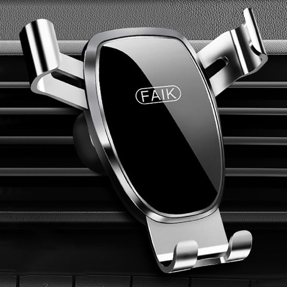 Car Phone Holder for Auto Interior Accessories Best Cell Phones Mount Cellphone Mobile Cradle Charging Navigation Bracket Air Vent Accessory, Silver