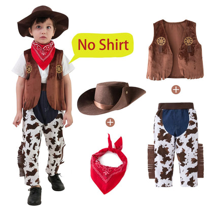 LXKIKMM May's Baby Western Cowboy Style Kids Costume Set Cosplay Costume 12-18 Months
