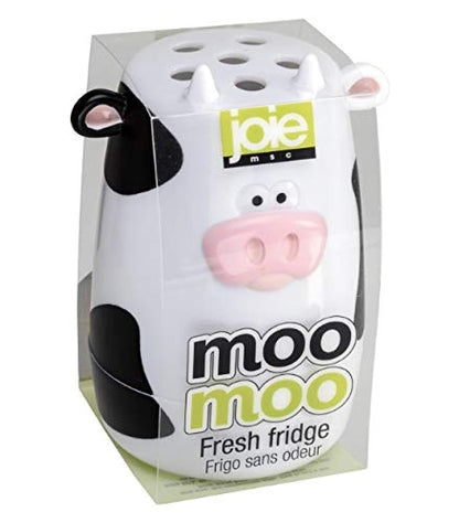 Joie Moo Moo Fresh Fridge Deodorizer, Reusable Baking Soda Holder, Compact Odor Absorber and Smell Eliminator for Refrigerator or Freezer, Cute Kitchen Gadget, BPA-Free, Cow