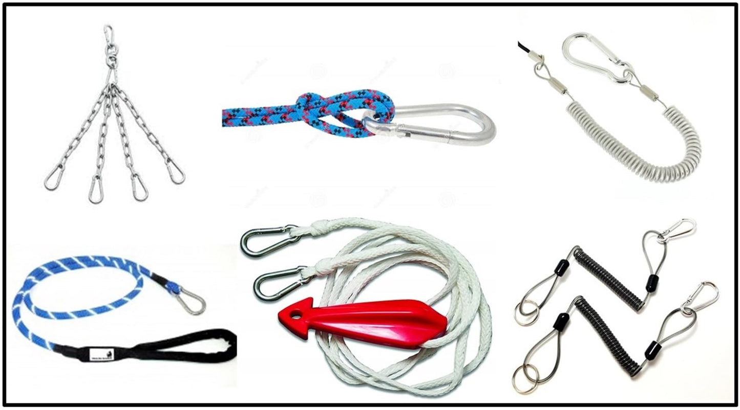 Branded Boards Black & Silver Zinc-Galvanized Heavy Duty Bushcraft Carabiner Spring Snap Clip Link Hooks 200-500lb Load 2, 6 & 12 Packs (Silver-7cm-12 Pack)