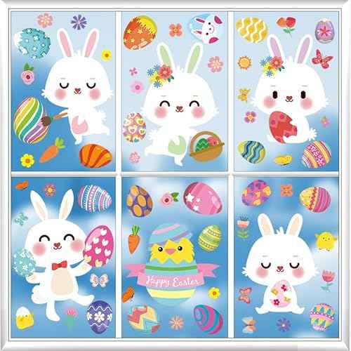 Easter Window Clings for Glass Windows Spring Window Clings Easter Window Stickers for Easter Window Decorations