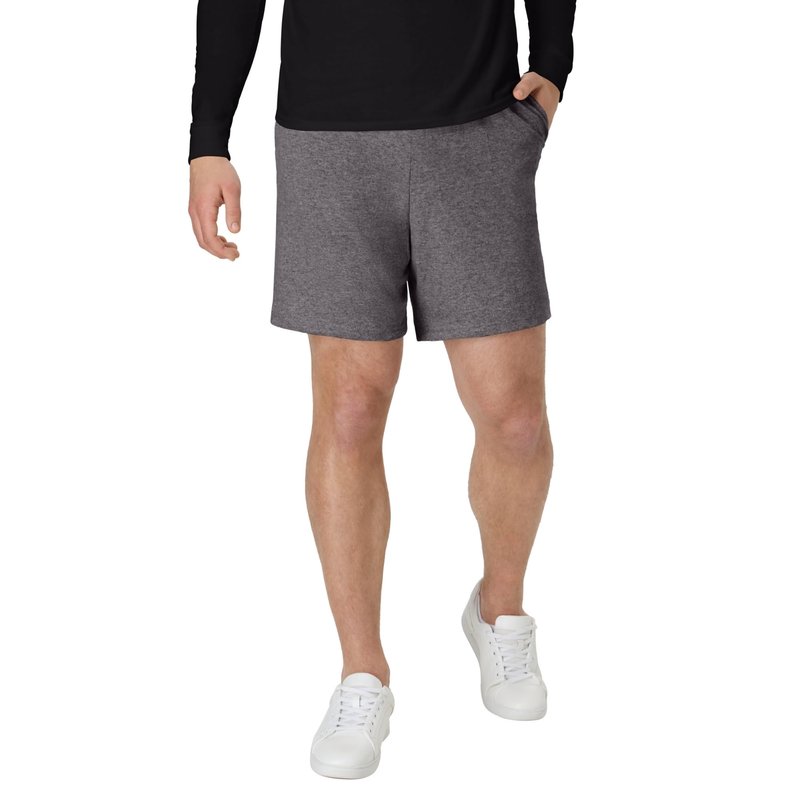 Hanes Mens Jersey Cotton With Pocket Workout-and-training-shorts, Charcoal Heather, Large US