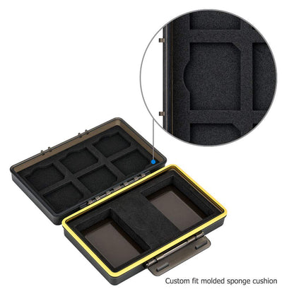 JJC SD Card Holder Case for 6 SD SDHC SDXC Memory Cards with 2 Slots for Canon LP-E6 LP-E6N on 5D Mark IV III II 5Ds 5DsR 6D 6D Mark II 7D 7D mark III II 80D 70D 60D