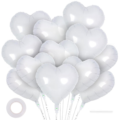 12 Pcs Red Heart Balloons,18 Inch Heart Foil Balloons Love Balloon Valentine Balloon for Birthday Party Wedding Engagement Party Baby Shower Valentine Day Decorations (red)