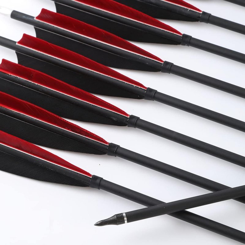 PMZ Archery 31" Mix Carbon Arrow 6pcs 12pcs for Hunting Recurve Bow(12pcs,Without Stickers)