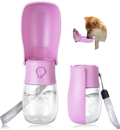 AVELORA Foldable Dog Water Bottle, Portable Dog Water Dispenser, Outdoor Pet Water Bottle for Cat, Puppy, Walking, Hiking, Travel. Dishwasher Safe, 10oz