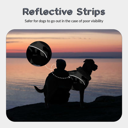 Waterproof Dog Jacket, Winter Warm Jacket Reflective Coat Windproof Warm Clothes Cozy Fleece Lining Dog Winter Apparel Outdoor Clothes(Camouflage, L)