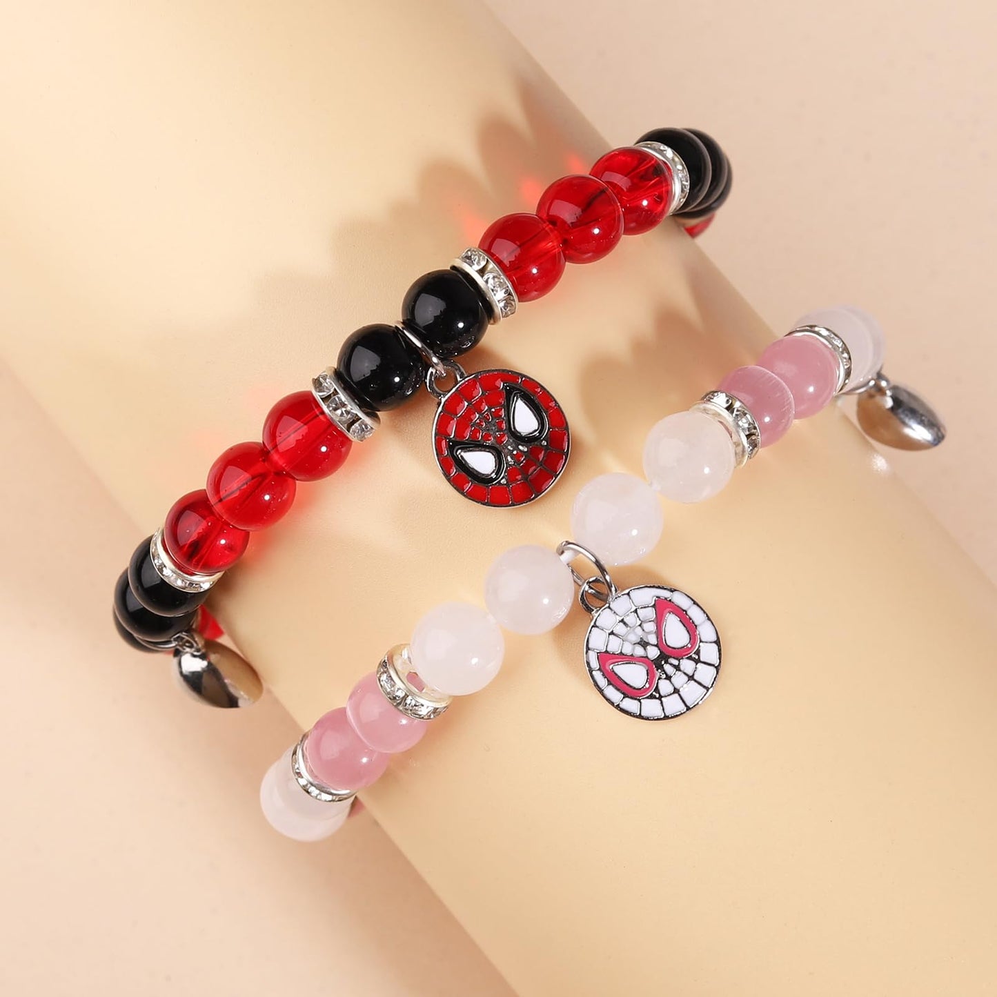Miss Pink Spider Matching Bracelets for Couples Gf And Bf, Best Friend Bracelets Christmas Anniversary Bracelet Gifts for Boyfriend Husband Spider Bead Jewelry for Women Men Her (SSN)