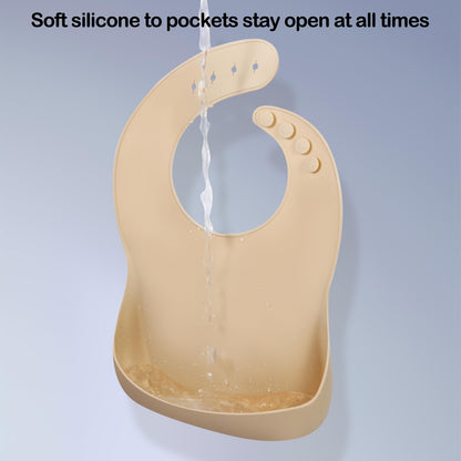 Eascrozn Silicone Baby Bibs for Boys Girls, 3 Pack Soft Adjustable Silicone Bibs for Babies Toddlers, BPA Free, Waterproof Bibs for Baby Eating Essentials Baby Gifts