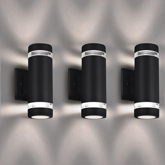 Outdoor Wall Sconce Exterior Lighting Fixture - ETL Listed,Aluminum Waterproof Wall Mount Cylinder Design - Up Down Light Fixture for Porch, Garage and Patio