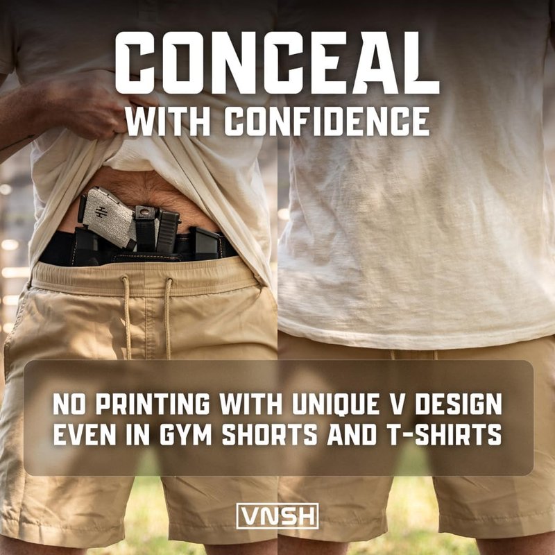 Belly Band Holster - Comfortable Concealed Carry for 99% of Handguns | Secure Fit with Built-in Mag Pouches