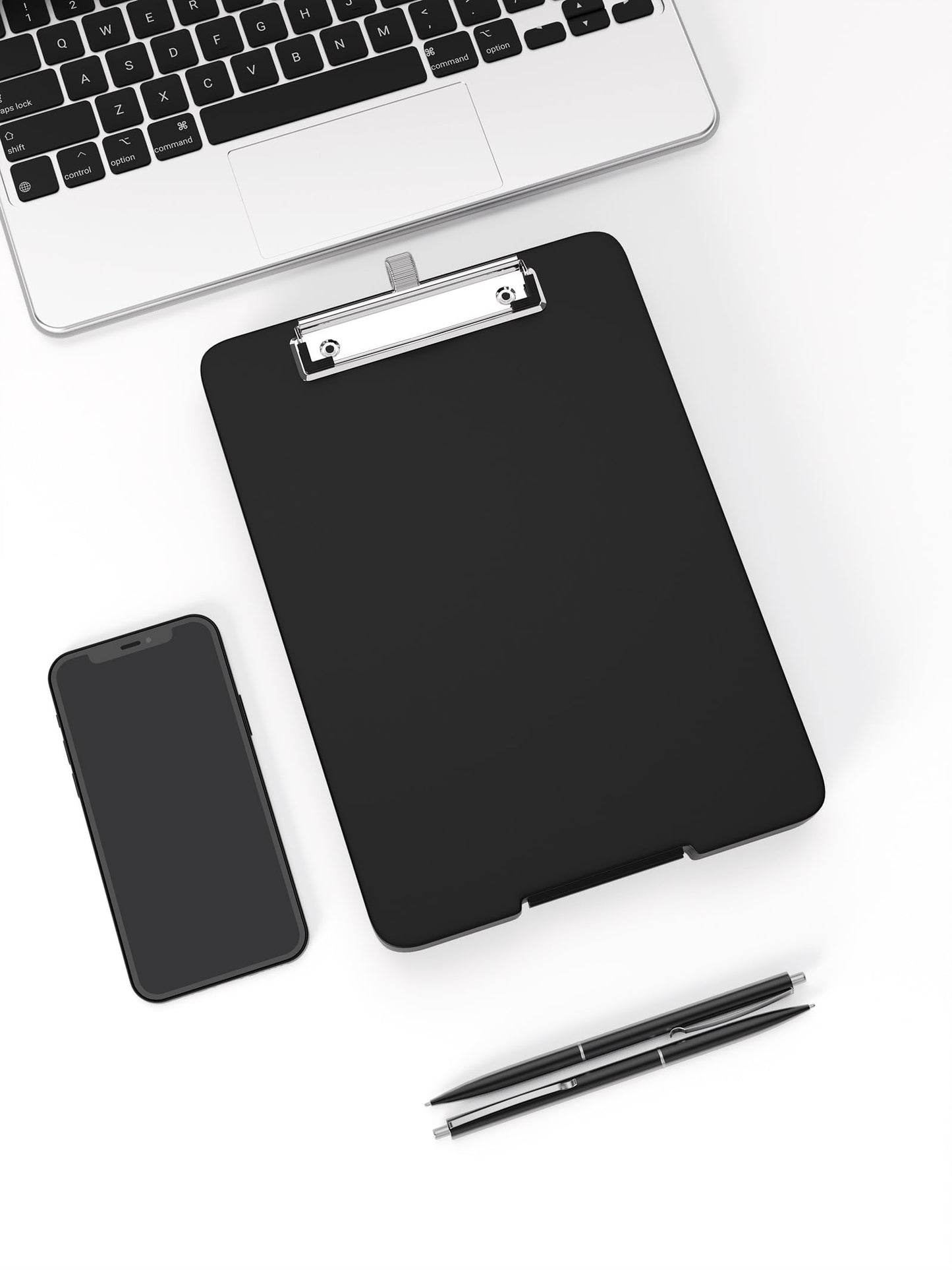 A5 Clipboard with Storage, 6 x 9'' Nursing Clipboards Foldable Storage, Plastic Clipboards Foldable, Office Supplies, School Supplies, Menu clipboards for Work, Black