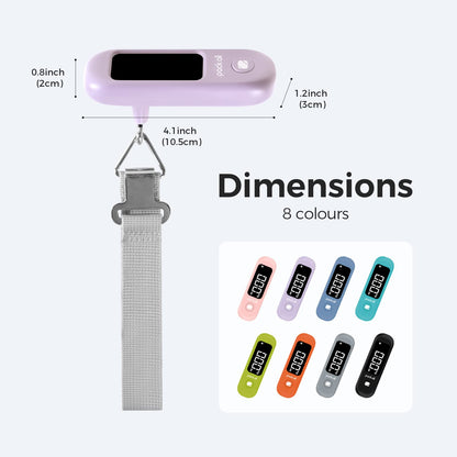 pack all 110 Lbs Luggage Scale, Digital Handheld Baggage Scale, Travel Suitcase Weight Scale with LCD Display, Battery Included, Purple