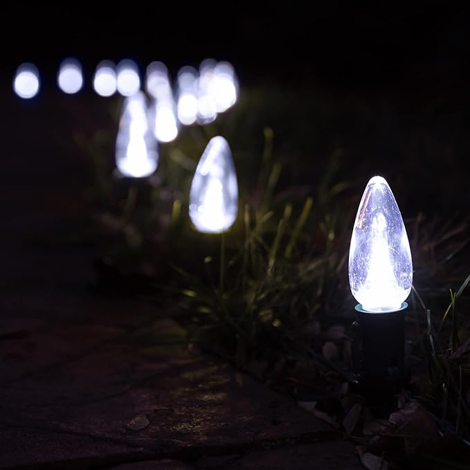 HLO Lighting Smooth C9 Christmas Lights | Pink LED Bulbs for Indoor & Outdoor Christmas Decor | Set of 25
