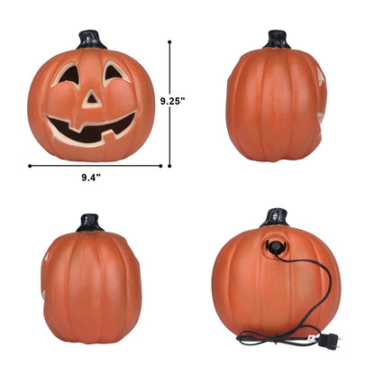 Halloween Pumpkin Lantern, Jack o Lanterns Light Up Pumpkin Decorations, Lighted Pumpkin with LED Bulb Indoor/Outdoor Pumpkin Decoration 11in