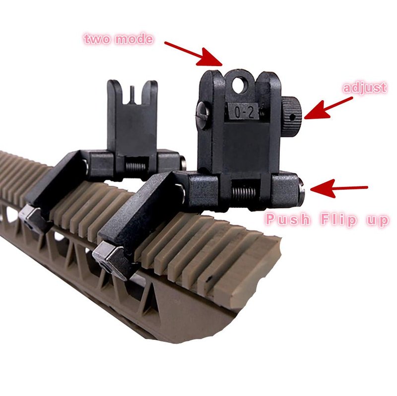 IORMAN Ultralight Flip Up Sight 45 Degree Offset Rapid Transition Front and Backup Rear Sight