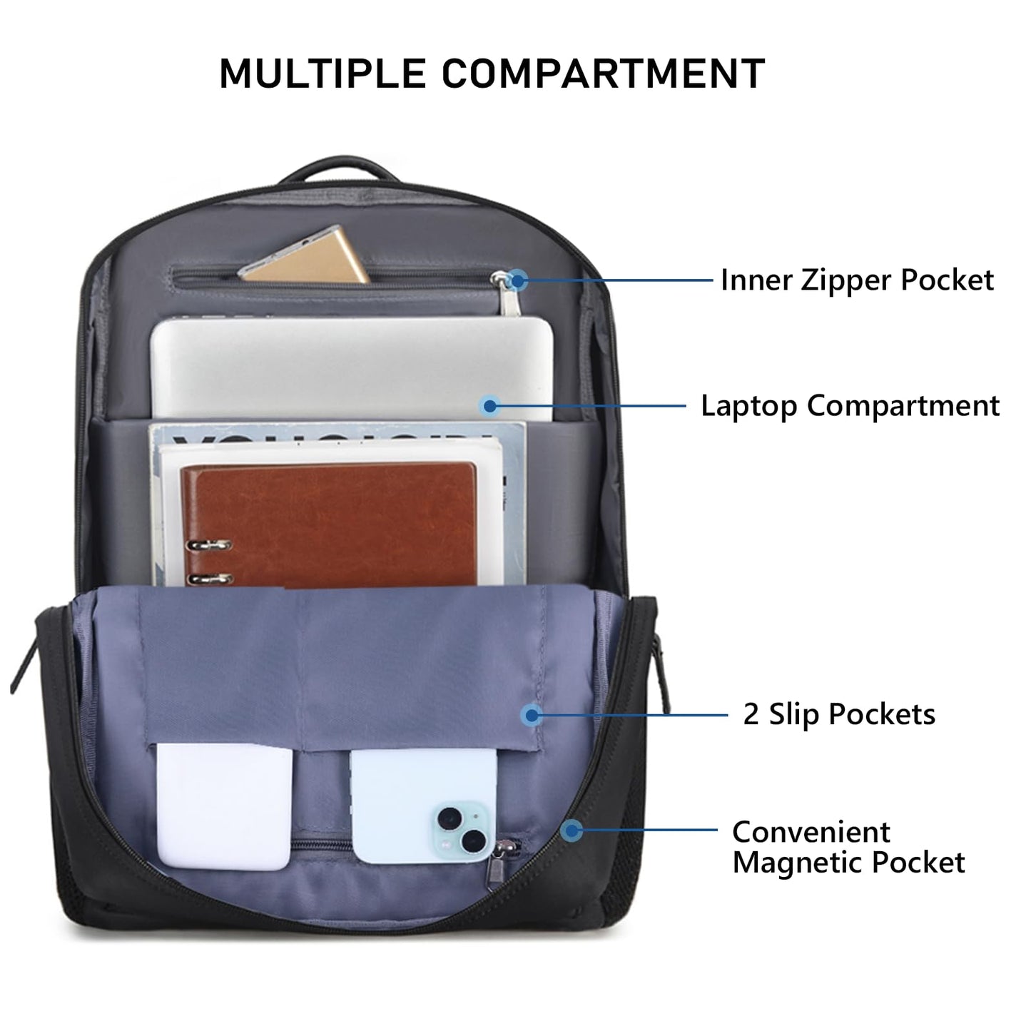 Dobaly Laptop Backpack 15.6 Inch Travel Backpack Laptop Rucksack Work Backpack Light Weight, Water Resistant College School Backpack Business Work Bag for Men and Women