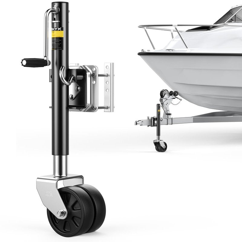 KYX 2200 Lbs Boat Trailer Jack with 6 Inch Dual Wheel, 10.2" Vertical Lift, Heavy Duty Swivel Tongue Jack for RV, Boat, Horse & Utility Trailers