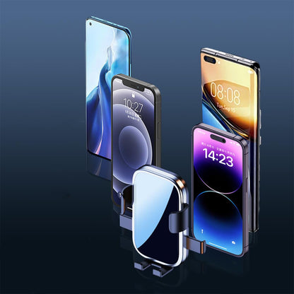 Car Cell Phone Holder with Metal Hook Clip, 360 Degree Rotating Air Vent Navigation Mount, Universal Base (Black and Silver)