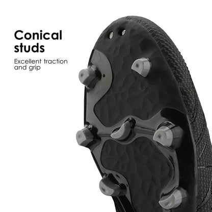 DREAM PAIRS Mens Sport Flexible Athletic Lace Up Light Weight Outdoor Cleats Football Soccer Shoes,Size 7,Black/Dark/Grey,160859-M