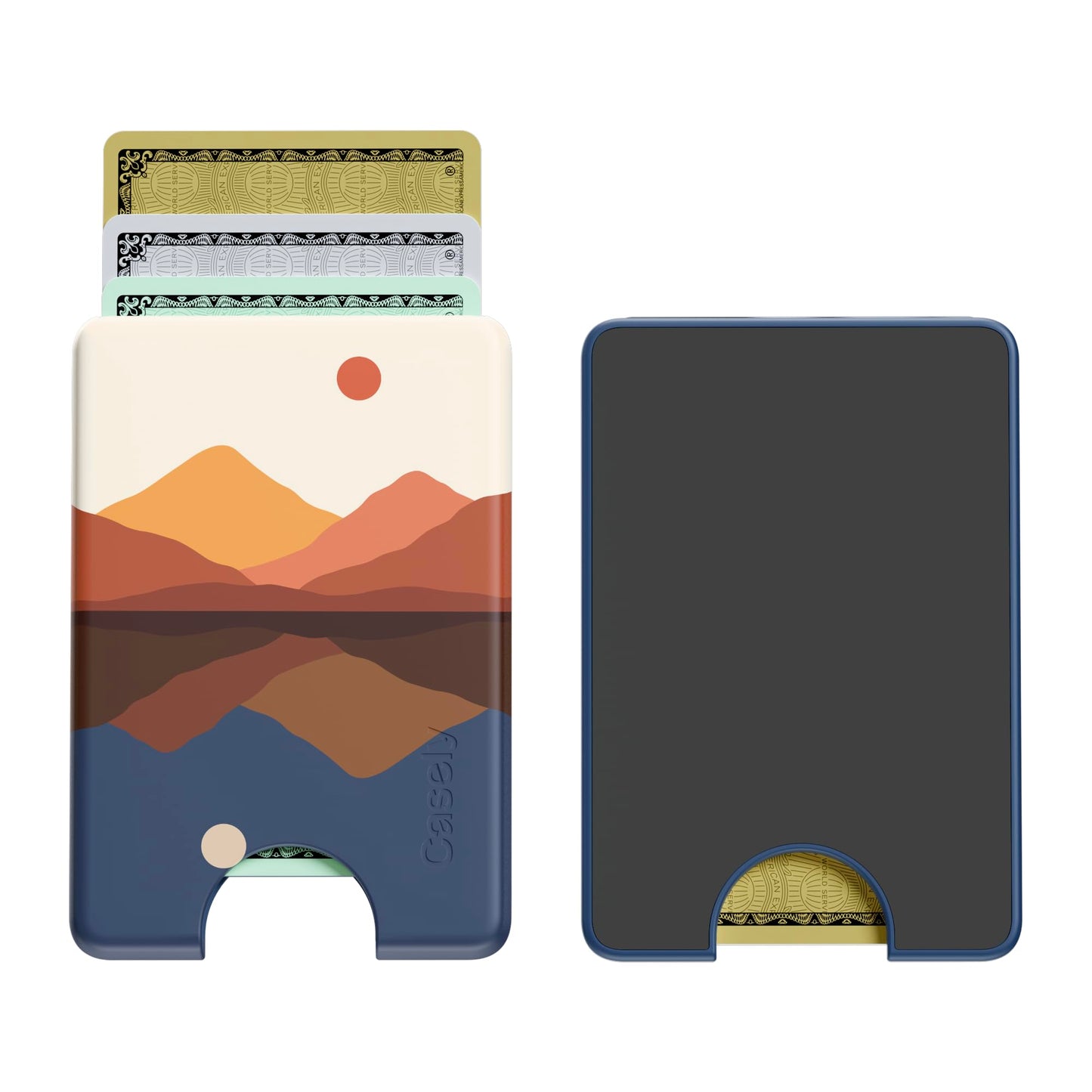 Casely MagWallet | Starfish Wishes | Coral Pink Shimmer | Slim Wallet Card Holder | Compatible with MagSafe | Soft-Touch Hard Silicone | Holds Up to 3 Cards