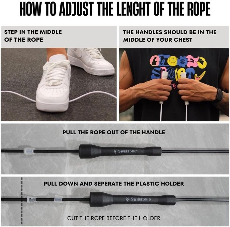 Swissskip Speed Jump Rope - 5mm PVC Skipping Rope for Fitness | Adjustable Length, Unbreakable Handles