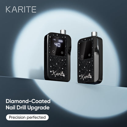 Karite Professional Nail Drill Machine for Acrylic Nails, 35000 RPM Electric Nail File with 13 Bits, 30 Sanding Bands – USB Rechargeable, Portable Electronic Nail Filer for Home Salon Manicure Tools