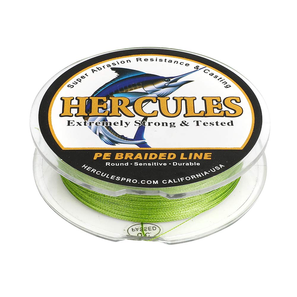 HERCULES Braided Fishing Line 100m 109yds 6lbs-100lbs Pe Superline 4 Strands (Army Green 6lb/2.7kg 0.08mm)