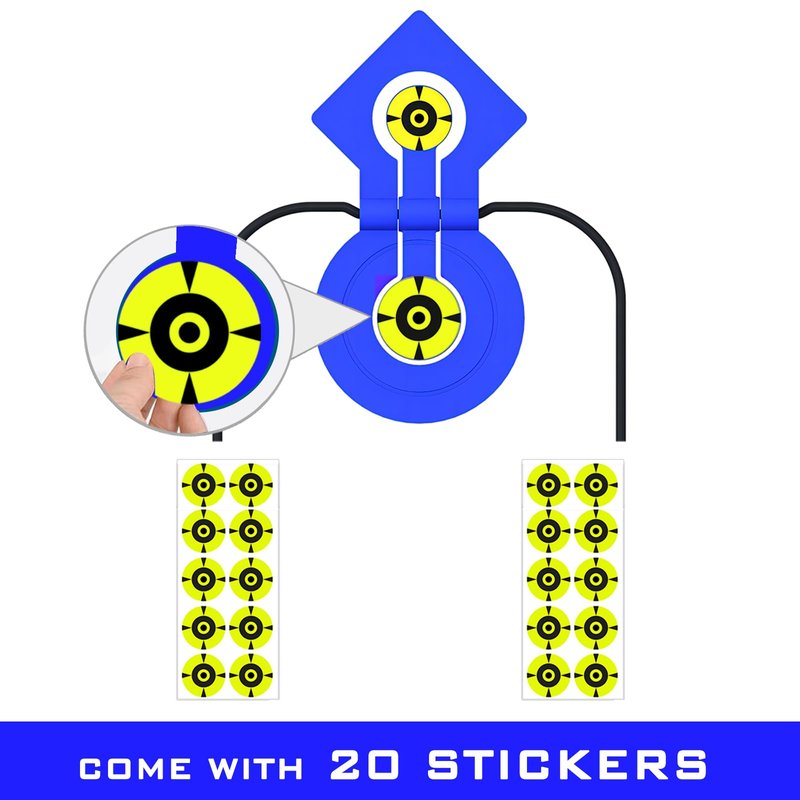 Atflbox Double Reaction Self-Healing Resetting Target, Diamond and Circular Shapes High Caliber Spinner Target, Shooting Targets for Rimfire, Rifle, Pistol, Airgun, Handgun (Blue)