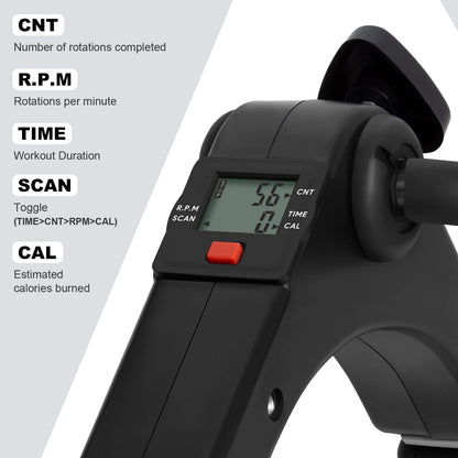 Folding Pedal Exerciser , himaly Mini Exercise Bike Under Desk Bike Pedal Exerciser with LCD Display for Arms and Legs Workout, Portable Desk Bike Peddler Machine