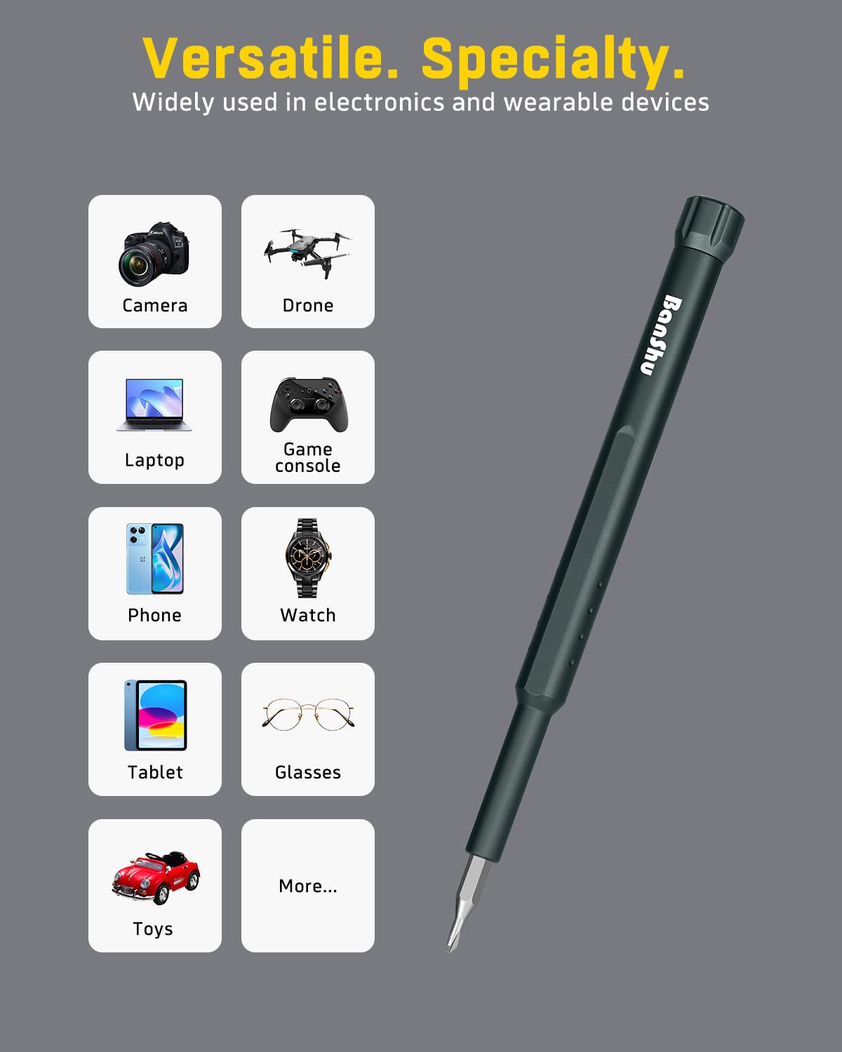 Banshu Precision Screwdriver Set, 46 in 1 Small Screwdriver Set with Case, Pocket Mini Screwdriver Magnetic Repair Tool Kit for Electronics, Glasses, Watch, Phone, Jewelry, Laptop, MacBook, PC, Camera