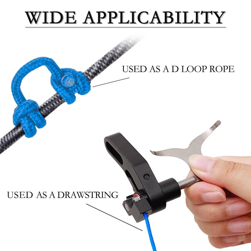 Archerest Bow String D Loop, 10 ft. D Release Nocking Loop Rope for Compound Bowstring Archery (Blue)