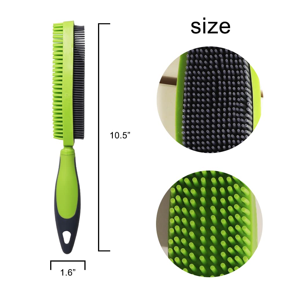 Godiyyer Rubber Pet Hair Removal Brush for Couch Clothes Dog Cat Pet Hair Carpet, Also Used as Dog Cat Bath Brush with Massage Effect