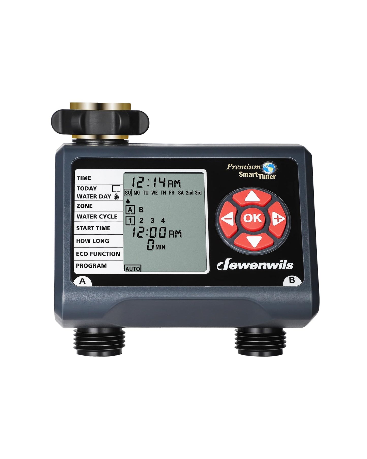 DEWENWILS Sprinkler Timer 2 Zone, Water Timer for Garden Hose, Programmable Hose Timer Faucet Watering with Automatic/Rain Delay/Manual Mode, Outdoor Irrigation Controller for Lawn, Yard