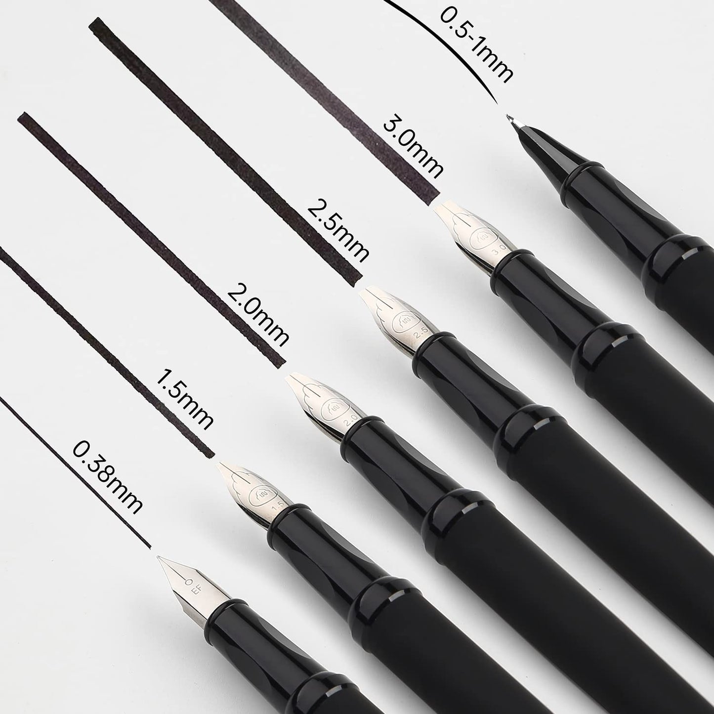 GC QUILL Calligraphy Pens Set 64pcs - Calligraphy Fountain Pen Set with 3 Fountain Pens, 7 Varied Nibs, 54 Ink Cartridges(10 Colors) - Writing, Drawing and Calligraphy Practice for beginner GC-F354