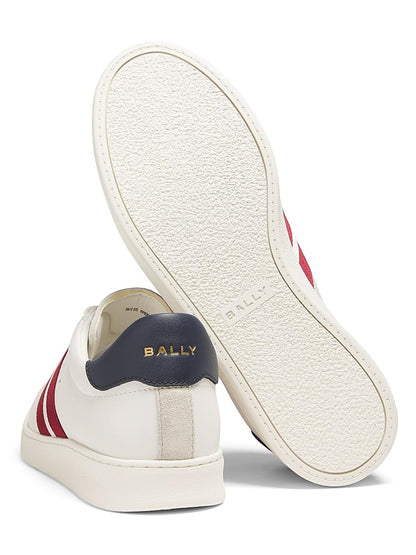 Bally, Thiago Ribbon Low-Top Leather Sneakers, WHITE PEACOAT, 12 US