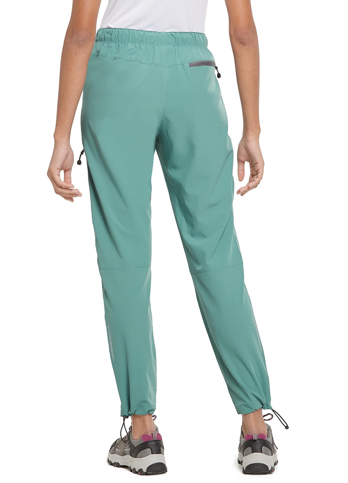 baleaf Cargo Pants for Women Petite Joggers Lightweight Quick Dry Pant Water Resistant 27'' Travel Workout Athletic Trip 27''-Pond L