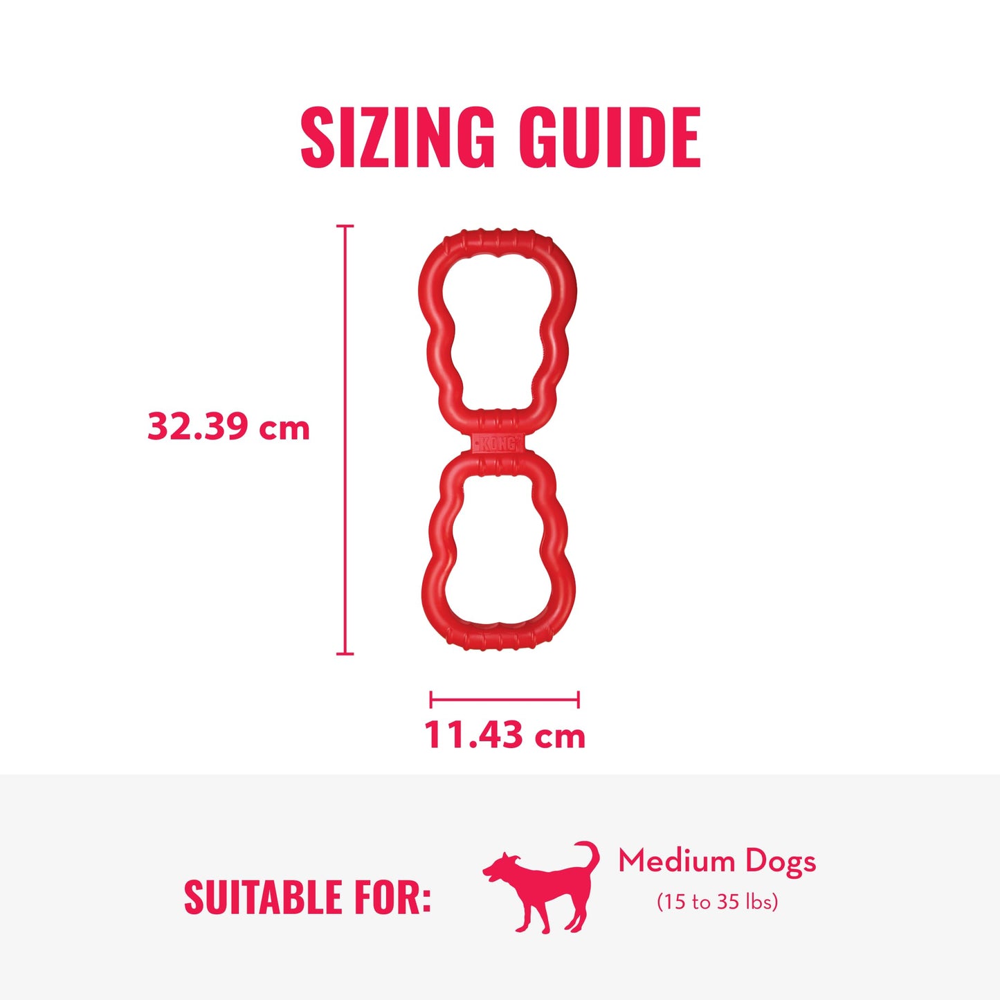 KONG - Tug - Durable Stretchy Rubber, Tug of War Dog Toy - For Medium Dogs