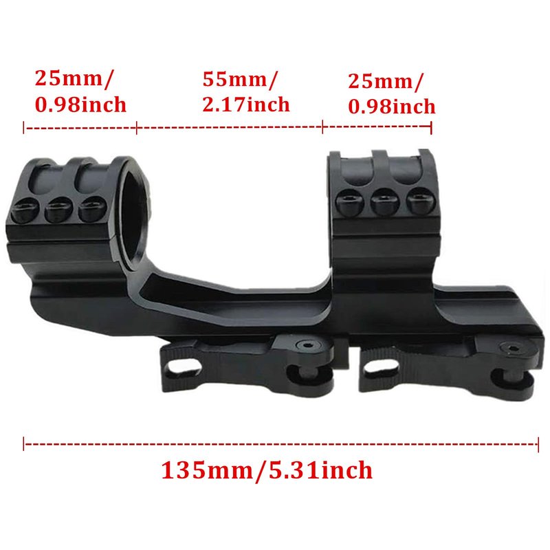 Quick Release Cantilever Weaver Forward Reach Dual Ring 25.4mm / 30mm Heavy Duty Scope Mount
