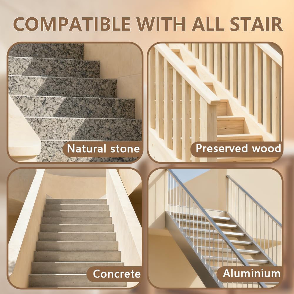 ApxRoufin Stair Runners for Wooden Steps, Non Slip Stair Carpet Treads, 2 Pcs 30" x 8.5" Stair Mats Rug Heat Insulation Rubber Backing, Staircase Step Treads for Elders, Dogs & Kids, Coco Leaves.
