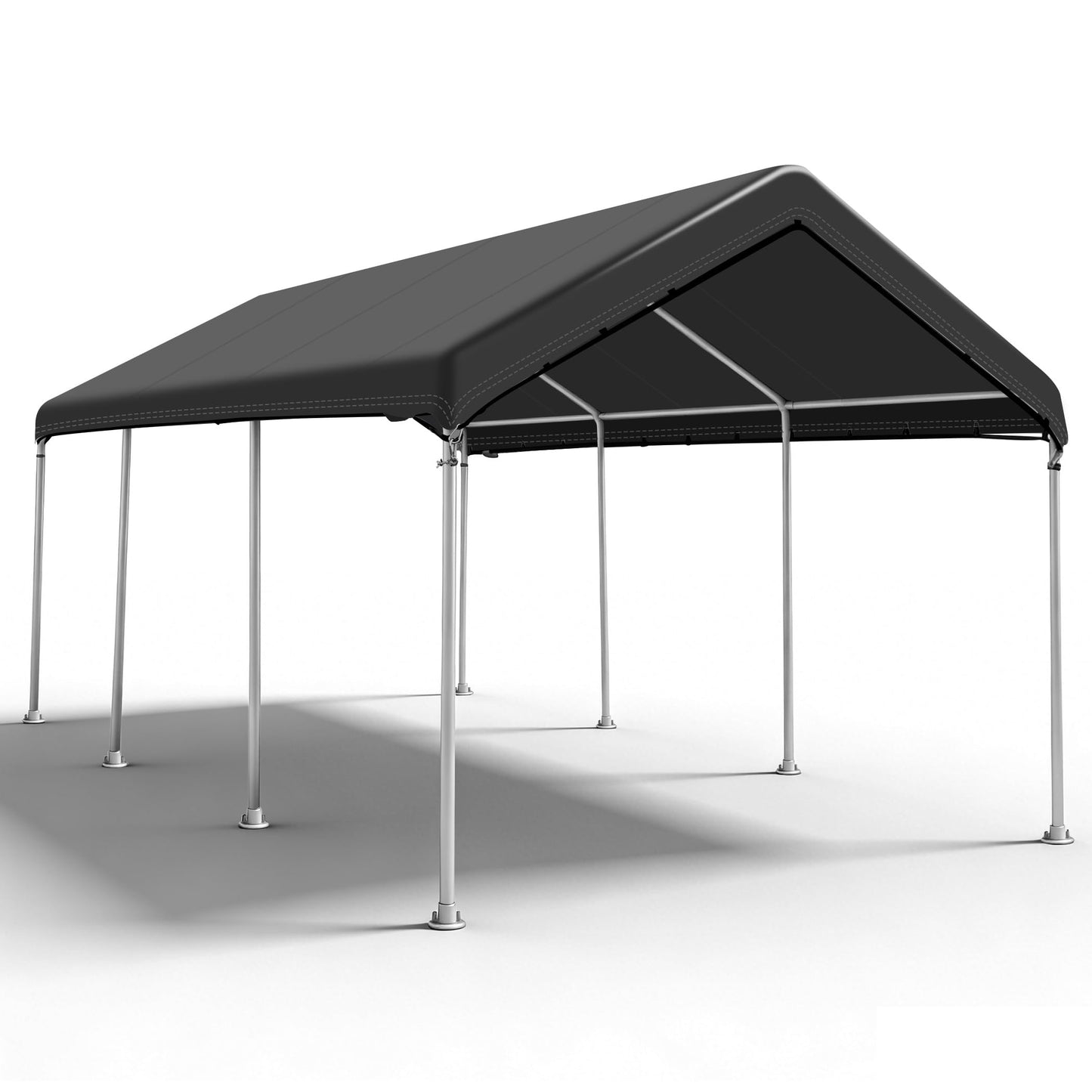 SIHAIAN 10 x 20 Ft Carport Replacement Canopy Cover(No Frame), Easy to Set up Carport Canopy, 500D Heavy-Duty Garage Top Tent Shelter Tarp Waterproof and UV Protected (Only Canopy Cover) Black