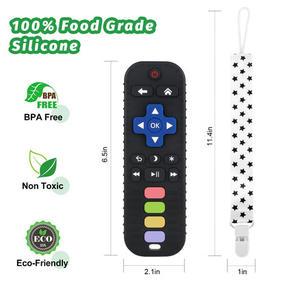 Fu Store 3 Pack Baby Teether Toy Chew Toy for Babies 0-12 Months 6-36 Months TV Remote Control Shape Teething Relief Baby Toys for Infants Learning Developmental Soothe Babies Gums Gifts Set