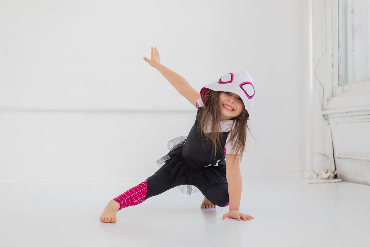 Spider-Man Spider-Gwen Ghost Spider Little Girls Cosplay T-Shirt and Leggings 6