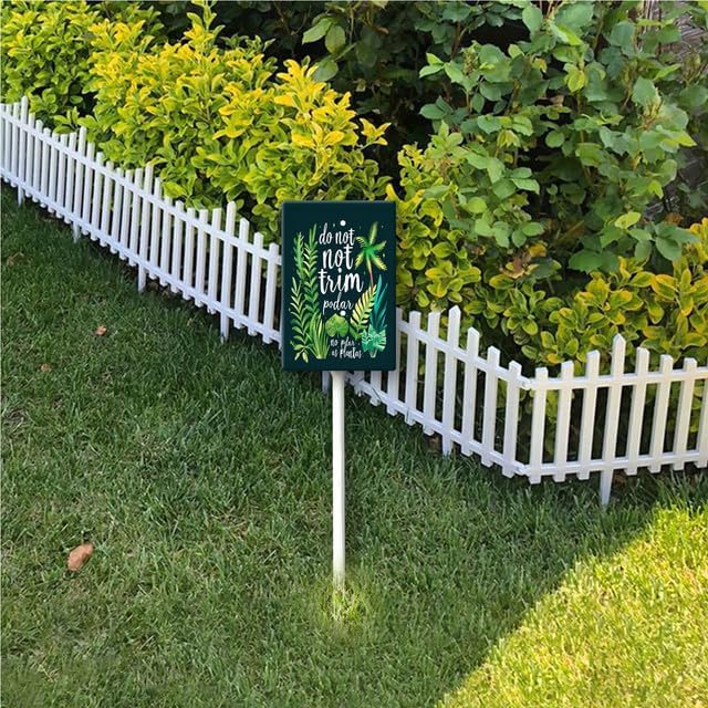 Uptell Do Not Trim No Podar As Plantas Yard Signs with Stakes Aluminum Sign for House/Front Door and Business Outdoor Decoration 7x8.8 Inch