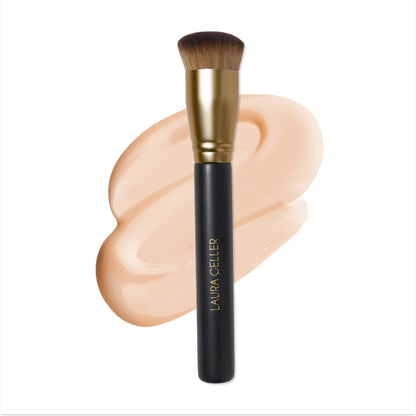 LAURA GELLER NEW YORK Retractable Black Kabuki Brush for Liquid, Cream and Powder Face Makeup With Aluminum Handle