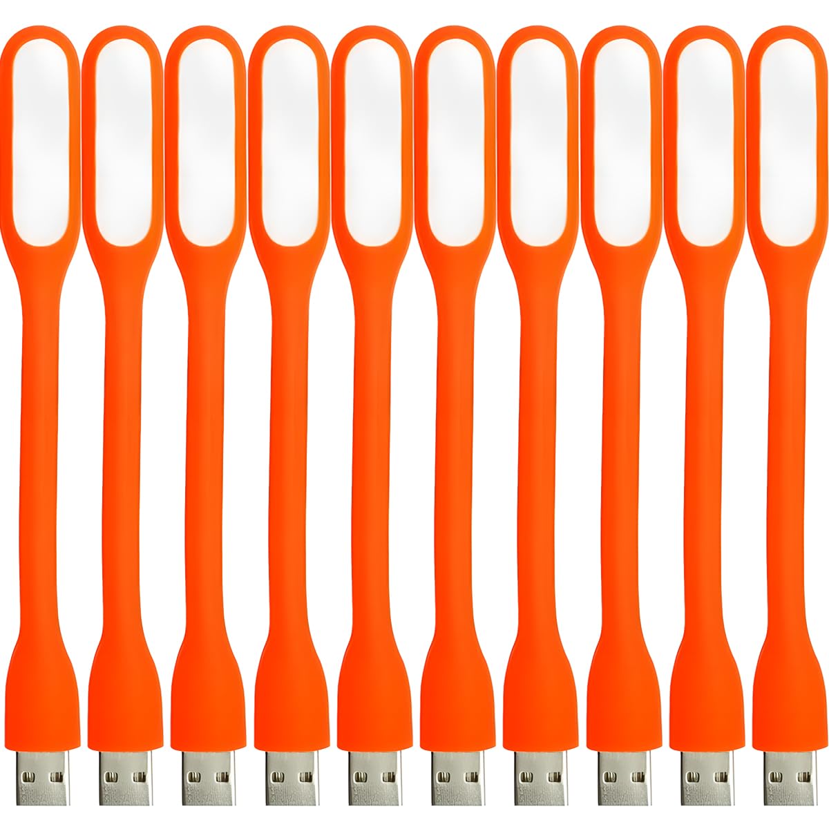 USB LED Light Lamp for Power Bank (10 PCS) Portable Eye Care Mini Night Light with Flexible Arm, USB Gooseneck Reading Lamps Book Light,Compatible for Desktop, Notebook Laptop (10-Black)