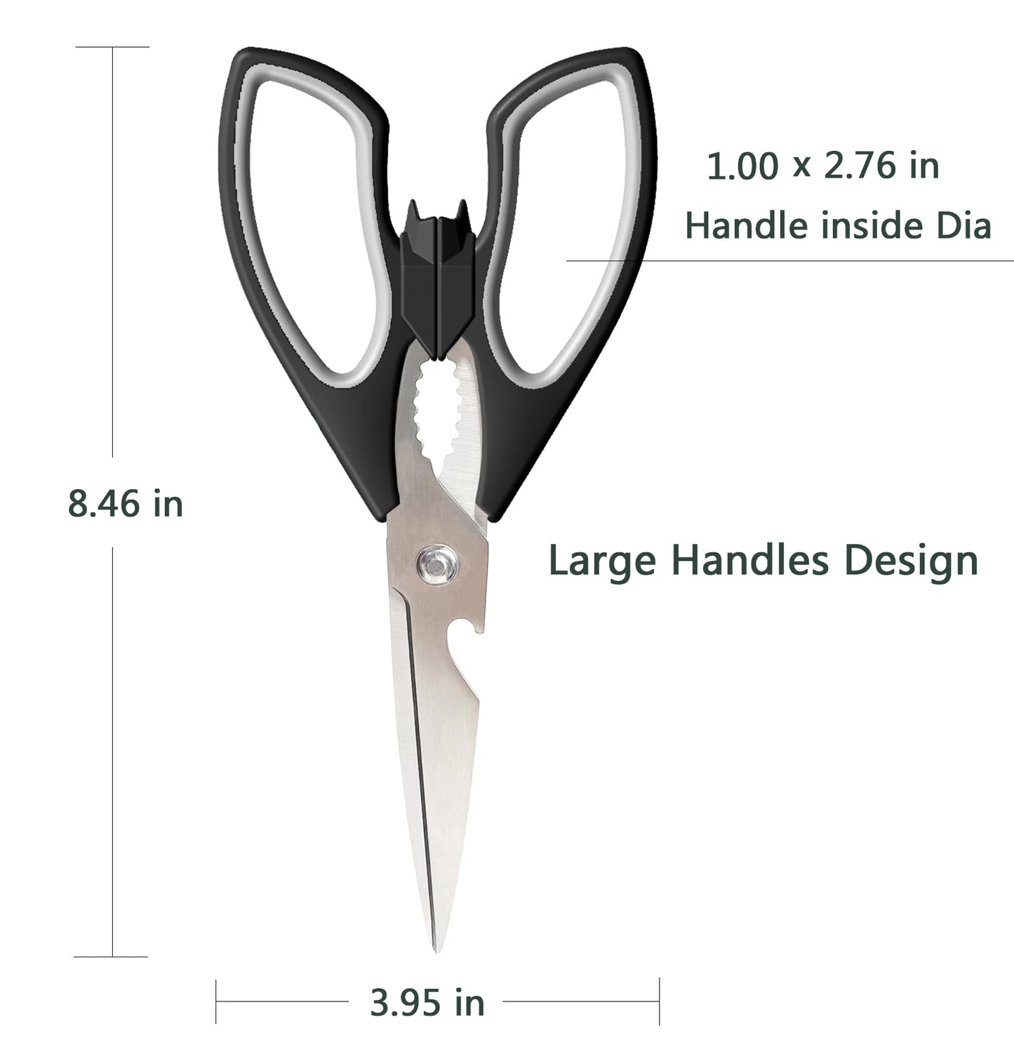 Bat Cat Large Handles Kitchen Ambidextrous Scissors for Women, Large Grip Openings Utensils, Halloween Kitchen Accessories for Vegetables Meat Cutting, Comfortable Ergonomic Fit for Office