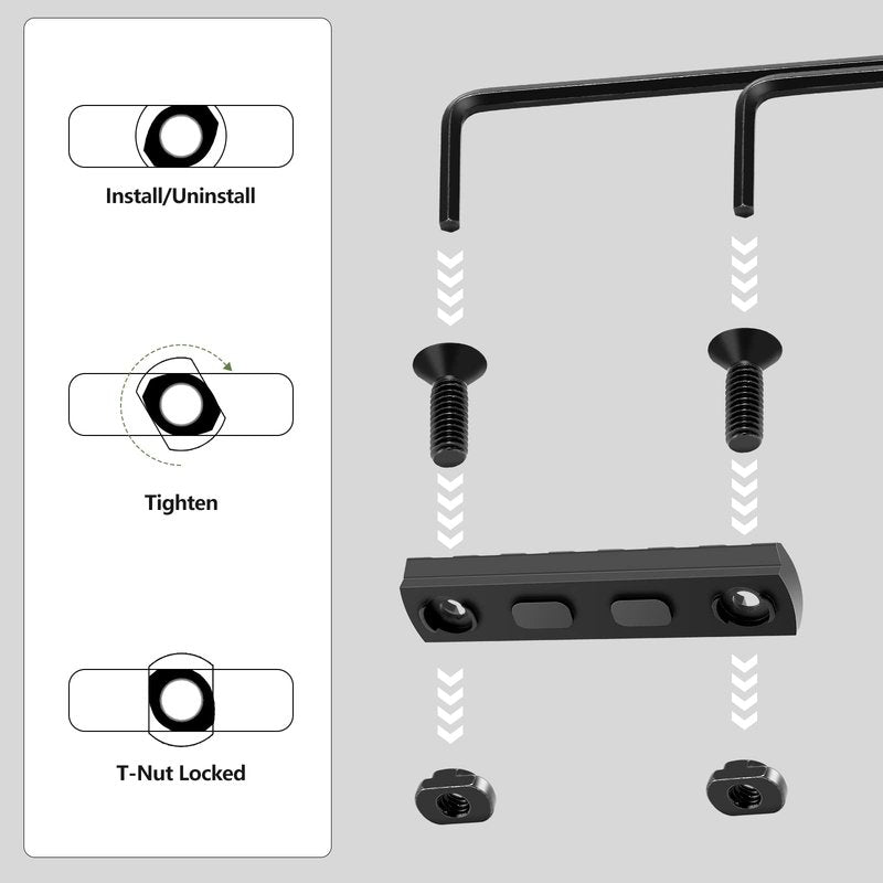 Anovo Single-Sided Rail 3-3-5-5-7-7 Slots Accessory Set-Style 1