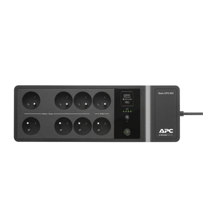 APC Back-UPS "Essential" BE850G2-FR - Surge Arrester UPS with 850VA Battery Backup (8 Outlets, Surge Protector, 2 USB Fast Charging Ports, Type-A and Type-C)
