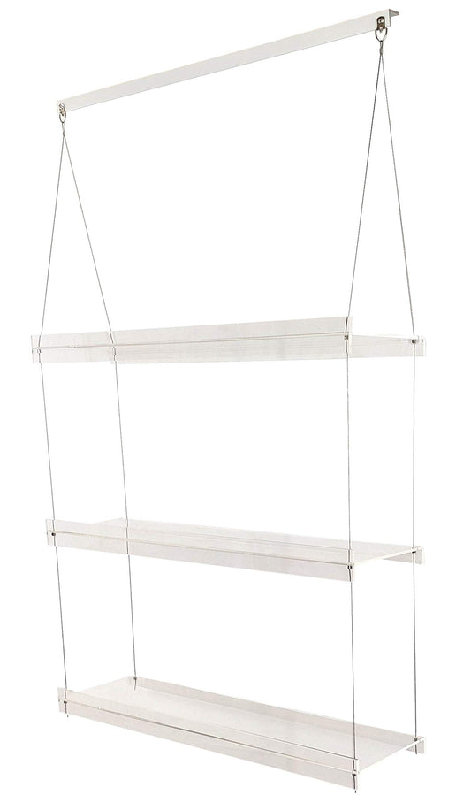 SUPREMETECH Hanging Acrylic Shelves for Windows (28" Wide, 3 Shelves - 46" Tall)